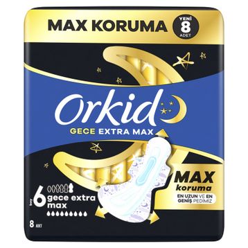 Orkid Gece Extra Max 8 Adet Ped