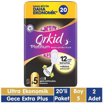 Orkid Platinum 20x2 Adet Gece Extra Plus Ped