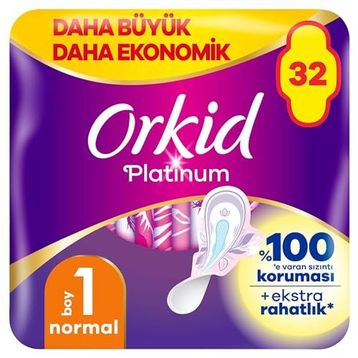 Orkid Platinum Dörtlü Paket Normal 32'li Hijyenik Ped