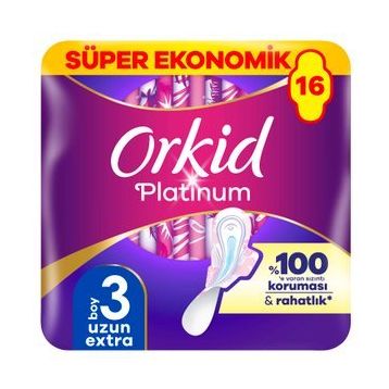 Orkid Platinum Ekstra Uzun Dörtlü Paket 16'lı Hijyenik Ped