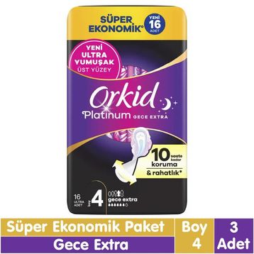 Orkid Platinum Gece Ekstra 3x16 Adet Ped