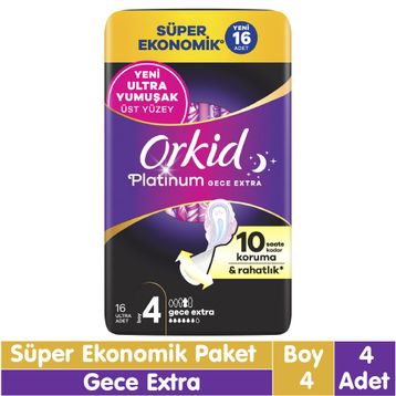 Orkid Platinum Gece Ekstra 4x16 Adet Ped