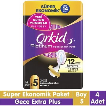 Orkid Platinum Gece Ekstra Plus 4x14 Adet Ped