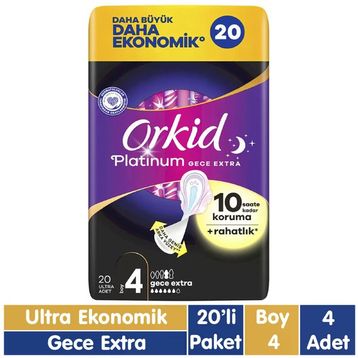 Orkid Platinum Gece Extra 20x4 80 Adet Ped
