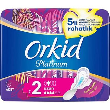 Orkid Platinum Kanatlı Uzun Boy 2 5x7 Adet Hijyenik Ped