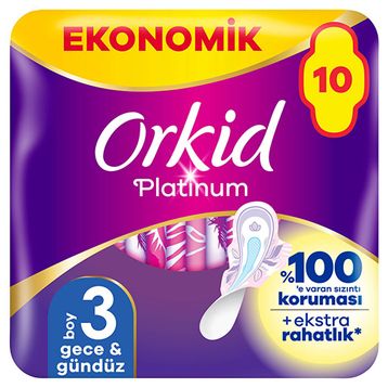 Orkid Platinum Ultra Gece Boy 3 10 Adet Hijyenik Ped