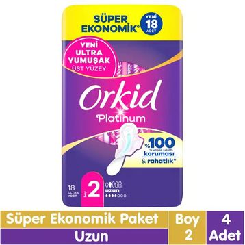 Orkid Platinum Uzun 18'li Dörtlü Hijyenik Ped
