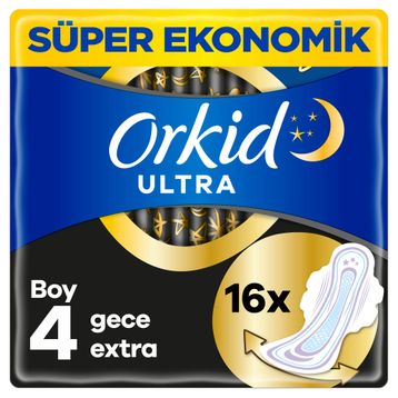 Orkid Ultra Extra Gece Extra Boy 4 16'lı Ped