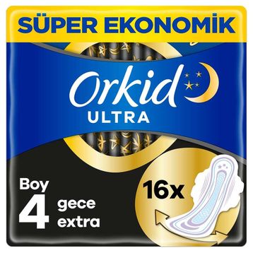 Orkid Ultra Extra Gece Extra Boy 4 16'lı Ped