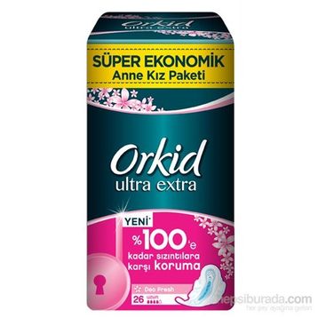 Orkid Ultra Extra Hijyenik Uzun Süper Ekonomik 26 Ped