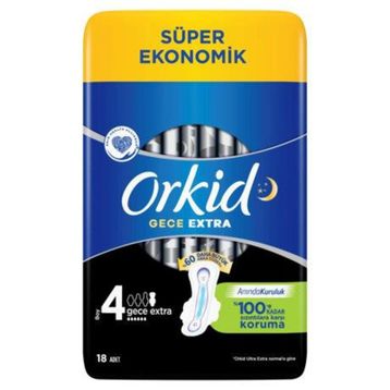 Orkid Ultra Extra Süper Eko Gece 18'li Ped