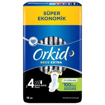 Orkid Ultra Extra Süper Eko Gece 18'li Ped