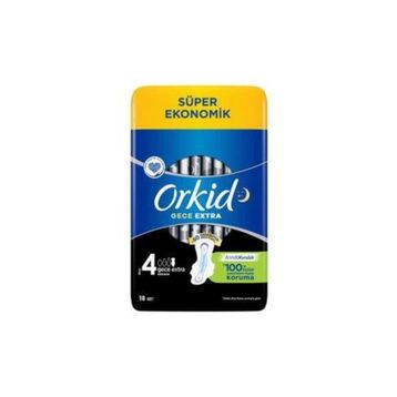 Orkid Ultra Extra Süper Eko Gece 18'li Ped