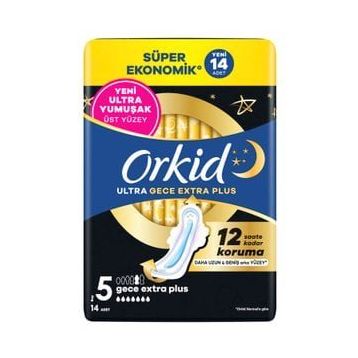 Orkid Ultra Gece Ekstra Plus Dörtlü 14'li Hijyenik Ped