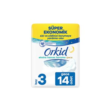 Orkid Ultra Gece Ekstra Plus Dörtlü 14'li Hijyenik Ped