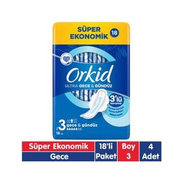 Orkid Ultra Gece Extra 18x4 72 Adet Ped