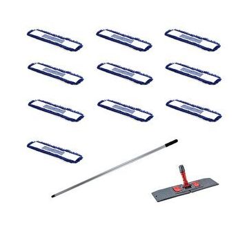 Orlon Mavi Statik Toz Mop Takımı 50 cm- 10 Adet Mop + Mop Tutucu + Sap