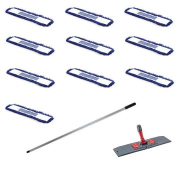 Orlon Mavi Statik Toz Mop Takımı 50 cm- 10 Adet Mop + Mop Tutucu + Sap