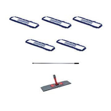 Orlon Mavi Statik Toz Mop Takımı 50 cm- 5 Adet Mop + Mop Tutucu + Sap