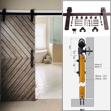 Orman 260 cm Tasarım Ahır Kapısı Baston Modeli Sürgü Mekanizması
