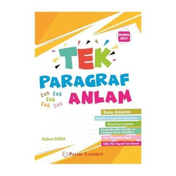 Ortaokul Düzeyi Tek Paragraf Anlam Konu Anlatımı Ters Yüz Yaprak Test İlaveli-Palme Yayınları