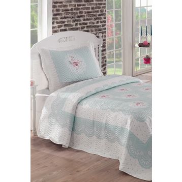Örtüm Clara Mavi Tek Kişilik Kapitone Yatak Örtüsü