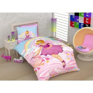 Örtüm Pink Girl Tek Kişilik Pembe Ranforce Uyku Seti