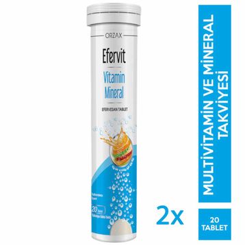 Orzax Efervit Multivitamin 2x20 Efervesan Tablet