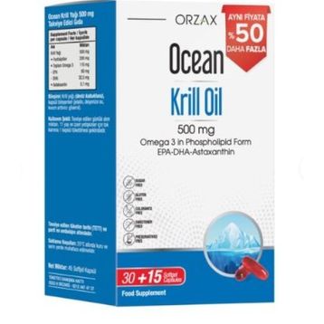 Orzax Ocean Krill Oil 30+15 Kapsül