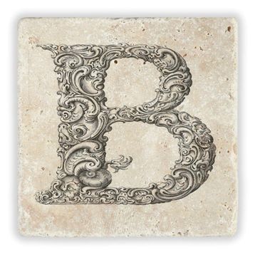Oscar Stone Decor B Harfi Doğaltaş Bardak Altlığı