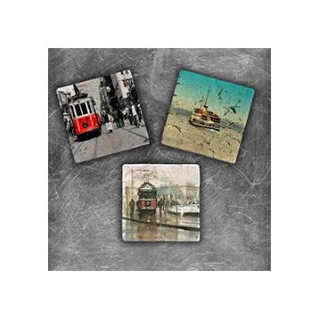 Oscar Stone Decor MG-073 3'lü Doğal Taş Magnet