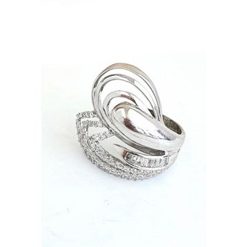 Oseshop Pırlanta Parlaklığında Zirkon Taşlı 925 Ayar Gümüş Tasarım İtalyan Yüzük