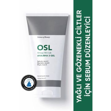 Osl Omega Skin Lab AHA/BHA 3 Gel 50 ml Yağlı ve Gözenekli Ciltler için Sebum Düzenleyici Jel