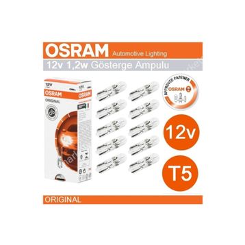 Osram 12V T5 1.2 Watt 10 Adet Ampul Gösterge Göğüs Ampulü