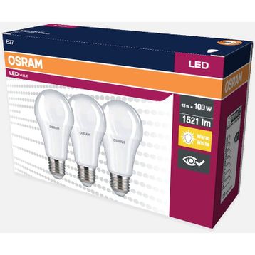 Osram 13 W Sarı Klasik E27 Duy 3'lü Led Ampul
