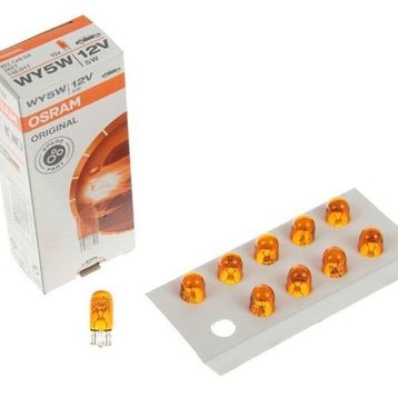 Osram 2827 WY5W T10 Dipsiz Turuncu 12V 5W 10 Adet Far Ampülü
