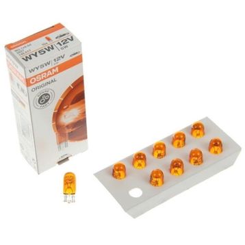 Osram 2827 WY5W T10 Dipsiz Turuncu 12V 5W 10 Adet Far Ampülü