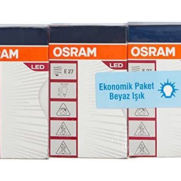 Osram 470 LM E27 Beyaz Işık 3'lü Led Ampul