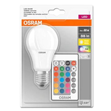 Osram 9W 806 LM E27 Led RGB Uzaktan Kumandalı Renk Değiştiren Ampul