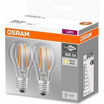 Osram A60 E-27 Led Base Classic 8.5W Filaman Sarı Işık Ampul 2'li Paket