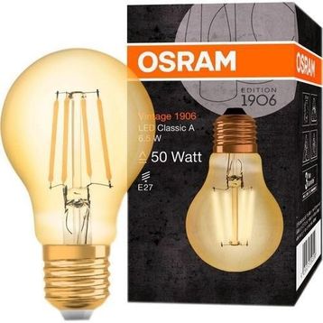 Osram A60 E-27 Ledison 6.5W Sarı Işık Duy Ampul