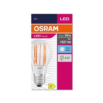 Osram Filament E27 A60 11W/40K 1521 Lümen Şeffaf Ampül