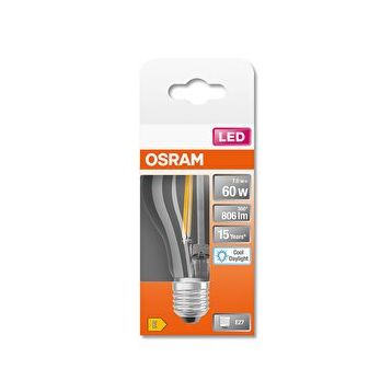 Osram Filament E27 A60 6,5W/65K Şeffaf Ampül