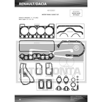 Otoconta 40103001L R9 1400 1.40 mm Keçesiz Benzinli Motor Takım Contası