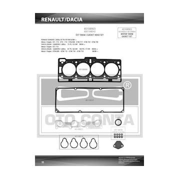 Otoconta 40108903 Dacia Logan 1.4-1.6 8V K7J 710- K7M 690 Keçeli Subap Lastikli Üst Takım Contası