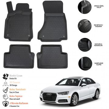 OtoLine Audi A4 2016 Sonrası 3D Havuzlu Paspas
