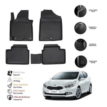 OtoLine Kia Ceed 2012-2017 3D Havuzlu Paspas