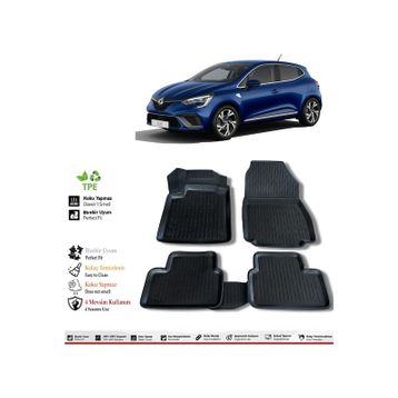 OtoLine Renault Clio 5 2022 Model 4D Havuzlu Paspas