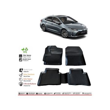 OtoLine Toyota Corolla 2023 Model 4D Havuzlu Paspas