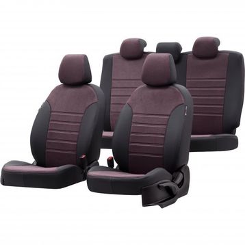 Otom Fiat 500 L 2013-2018 Özel Üretim Milano Design Bordo - Siyah Oto Koltuk Kılıfı